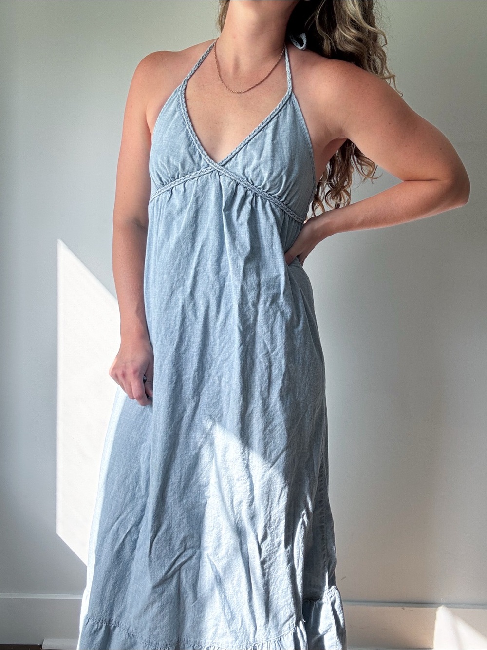 Gap braided Halter Maxi Dress